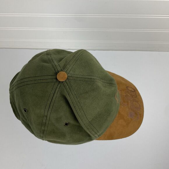 Vintage John Deere K Products Suede Bill Farm Snapback Hat Cap Green Made in USA - Picture 6 of 8